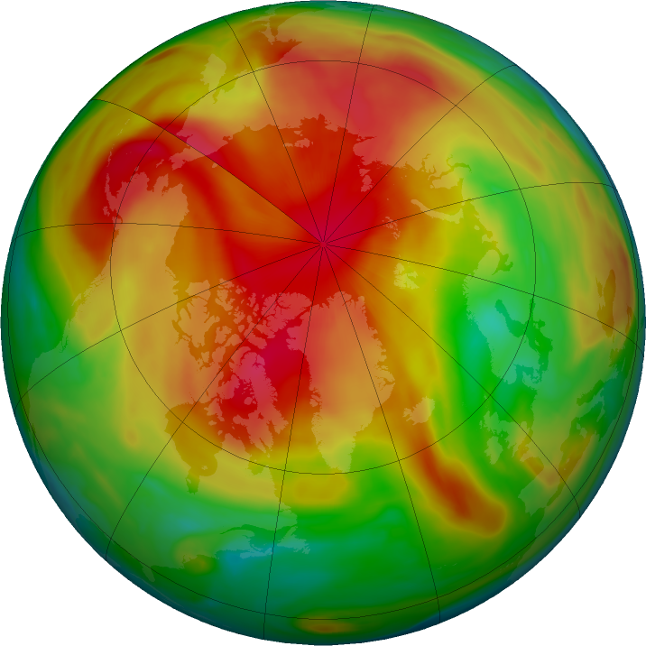 Arctic ozone map for 22 April 2019